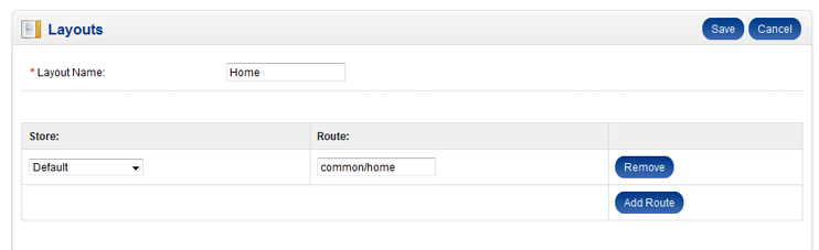 Screenshot of Opencart store configuration screen